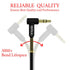 Nylon Braided LShape 3.5mm Audio Jack Dual Splitter Cable Black Silver - TradeNRG UK